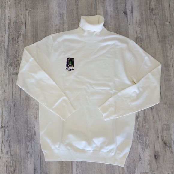Karl Jacobs Shirts Karl Jacobs White Enchantment Knit Turtleneck